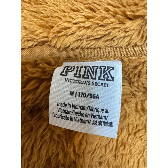 Victoria's Secret PINK Teddy Full Zip Jacket Stucco Brown Medium - Picture 8 of 12